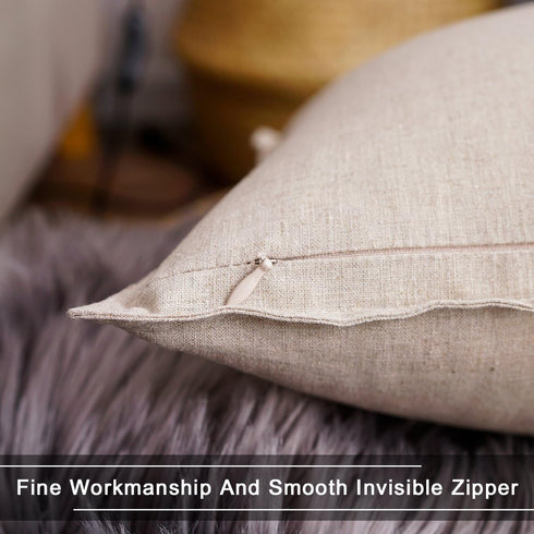 Jeanerlor Set of 2 Decorative Cotton Linen Couch 26"x26" Throw Pillow Case, Durable Classy Cushion Cover for