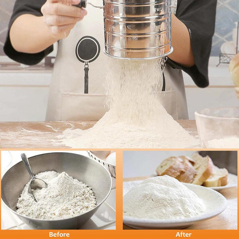 3 Donuts(4 Pcs/Set) HULISEN Pastry Cutter, Dough Blender, Cup Flour Sifter and Biscuit Cutter, Stainless Steel Dough