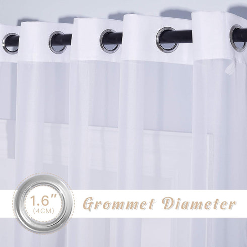 NICETOWN Sheer Curtains for Patio Door, Grommet Voile Texture Lightweight Window Drapes, 1 Piece, W70 x L63, White