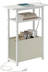 sthmec Narrow Side Table with Charging Station, Small End Table for Small Spaces,