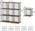 HOOBRO 9-Cube Wire Storage Organizer, Metal Grid Shelf, Modular Cabinet for Living Room, Bedroom, Rustic Brown and Black