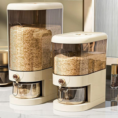 Peaoop 22LBS Rice Dispenser, Large Grain Container Storage with Lid Measuring Cylinder Household