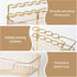 NATURE'S SOURCE Amber Gold Makeup Organizer, 3-Tier Corner Bathroom Countertop Storage with Makeup Brush Holder