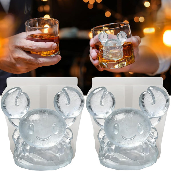 3D Crab Ice Cube Silicone Molds Tray for Whiskey, Cocktail, Drink, Bar;