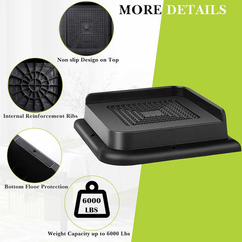 Bed Risers - Heavy Duty 1 inch, 2 inch, 3 inch, 4 inch, 6 inch, 8 inch, Support up to 6000 Lbs (Black 8 Pack)