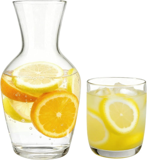 26 oz Lily's Home Water Carafe, With Glass Cup as Lid, Bedside Water Carafe for Bedroom, Bathroom, or Kitchen, Ideal