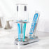 Countertop mDesign Plastic Toothpaste and Toothbrush Holder Center with Cup/Cover - Organizer for Bathroom Vanity