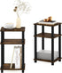 Set 2, 3-Tier Furinno JUST Side Table of Open Shelf End Table, Toolless Assembly Night Stand, Bedside Table with Square