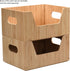 MobileVision Bamboo Storage Box, Open Front Stackable Bin Organizer for Kitchen Pantries, 12 x 9 x 6 inches