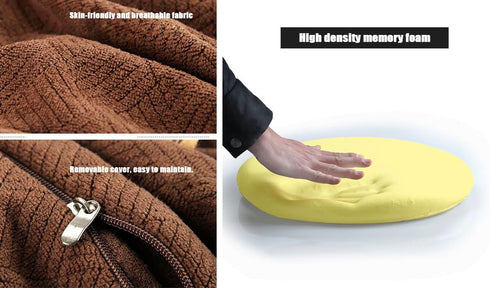Sigmat Memory Foam Seat Cushion, Anti-slip Soft Round Stool Cushion, Chair Pad 16 Inch, Camel