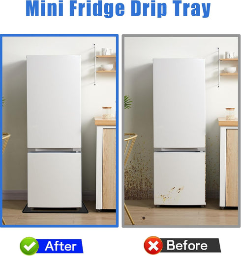 Mini Fridge Mat 24" x 24" with 0.8" Convex Edge, Silicone Floor Protector for Air Conditioner, Prevents Water Leakage