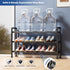 3-Tier Rack,17"-33" Closet,Metal Abiglifty Expandable Shoe Adjustable Shoe Rack for Shoes Shelves for Front Door