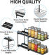 RCHYFEED Spice Organization for Cabinet, 2 Tier Pull Out Spice Rack for Seasoning Organizer, Height Adjustable Heavy