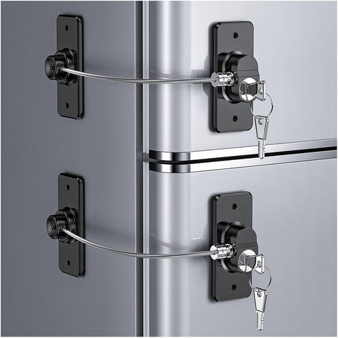 2 Pack Child Proof Refrigerator Door Lock for Kids, White Fridge Lock for Kitchen Freezer, Cabinets, Drawers