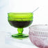 Vintage Flower Embossed Glass Footed Dessert Bowl, Ice Cream, Trifle, Salad, Candy, Cake Bowl for Home Party, 9oz-Pink