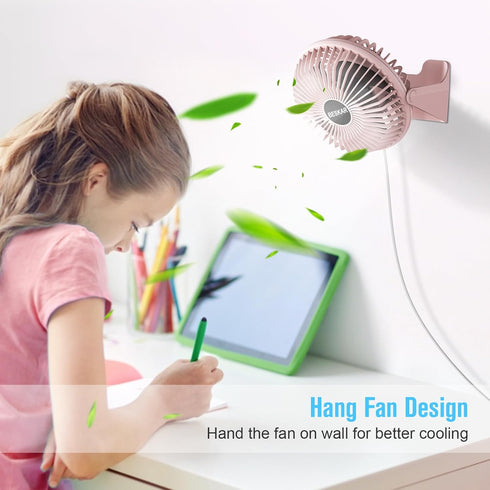 BESKAR USB Small Desk Fan, Portable Fan with 3 Speeds and 360° Rotation for Home and Office