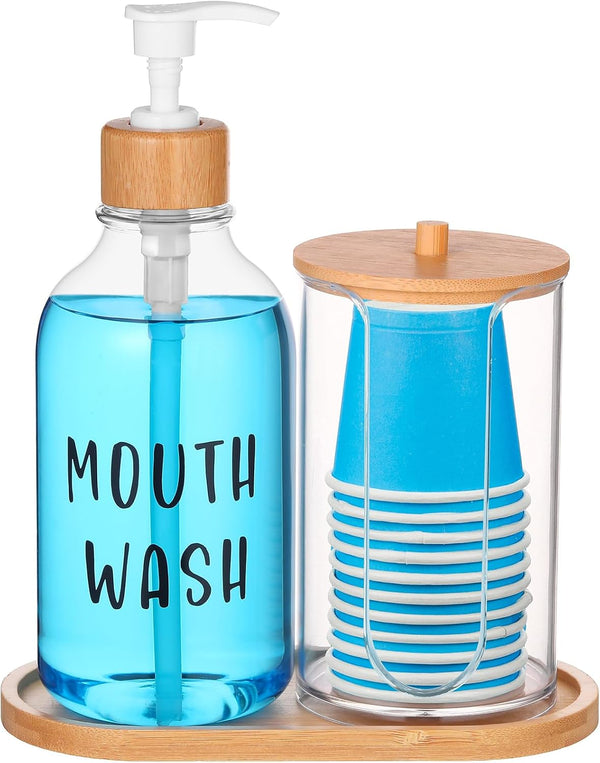 1 Set Mouthwash Dispenser for Bathroom 17 Oz Refillable Mouth Wash Pump