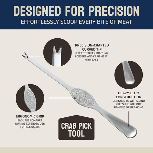 Set 4 Set Premium Crab Leg Crackers and Tools, of Lobster Crackers & Stainless Steel Lobster Picks, Crab Crackers