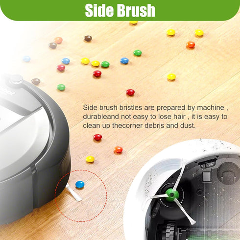 Replacement Side Brush for iRobot Roomba i, e, j Series, 6 Pack for i7 i7+ Plus i8 i3 i6+/Plus E5 E6 E7