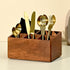 Premium Handcrafted Wooden Spoon Stand for Kitchen, Cutlery Holder for Dining Table, Wooden Caddy Storage Organizer,