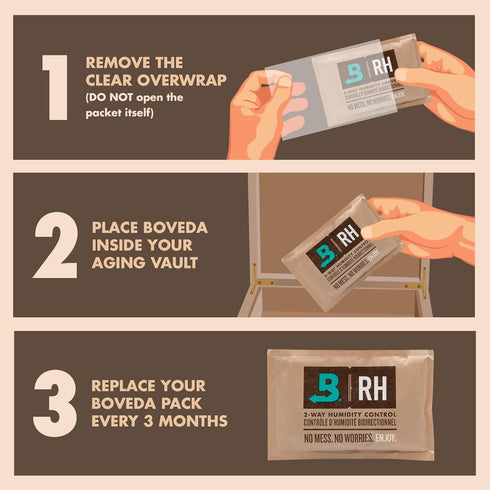 Boveda 69% Two-Way Humidity Control Pack - For Large Wood Humidifier Boxes & Coolers, Size 320