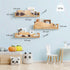 3 24inch Floating Shelves, Wall Shelf for Kids Rooms, Woodland Nursery Bookshelves, Bear Fox and Raccoon