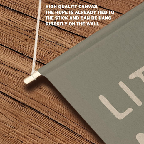Qpenm Little Man Cave Hanging Wall Canvas Banner, Kids Playroom Hanging Pennant Flag Prints, Nursery Boy Wall Decor