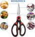 Acelone Premium Kitchen Shears, Heavy Duty Ultra Sharp Stainless Steel Multi-function Scissors (Red Black)