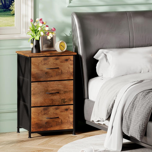 3 Closet Somdot Dresser for Bedroom with Drawers, Storage Organizer Chest of Drawers with Removable Fabric Bins
