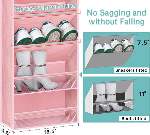20 Closet KEETDY Over The Door Shoe Organizer Fit Pairs Sneakers Large Hanging Shoe Organizer for Door Storage Boots