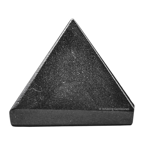 Black Agate Pyramid Crystal Healing Stones - 1" Natural Stone Pyramid Figurine for Meditation, Reiki, Chakra Balancing
