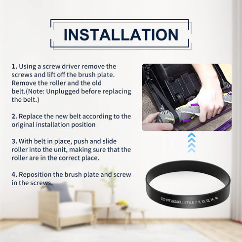 KEEPOW Replacement Belt for Bissell Vacuum Style 7/9/10 P/N 3031120, 5 Pack