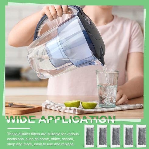 48 Packs Replacement Activated Charcoal Distiller Filters, Coconut Shell Activated Carbon Filter Sachets for Countertop