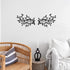2 Pieces Metal Tree Leaf Wall Decor, Wrought Iron Scroll Sculptures for Living Room and Outdoor, Black