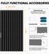 Set: (38-53" 53W78" Closet AJAZZ Curtain Rods No Drilling W Adjustable Range) & Accordion Door Curtain, Black L