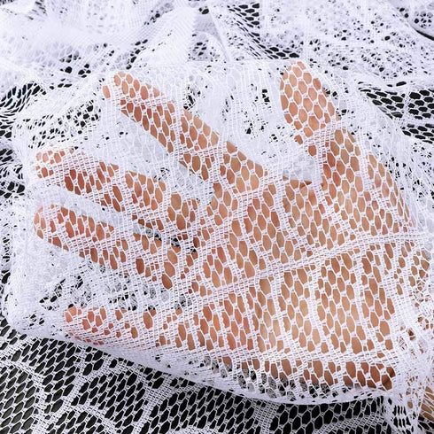 AerWo Halloween Decorations Indoor Fireplace Mantel Scarf, White Lace Spiderweb Cover for Halloween Mantle Decor, 18x96