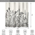 Riyidecor Wild Floral Shower Curtain 72Wx78H, Botanical Flower Plant Art Printed Fabric with Hooks
