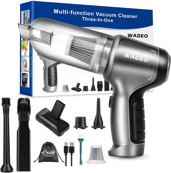 WADEO Cordless Handheld Vacuum, Portable 18000Pa Car Vacuum with Blower, Brushless Motor, TypeC, Mini Vacuum