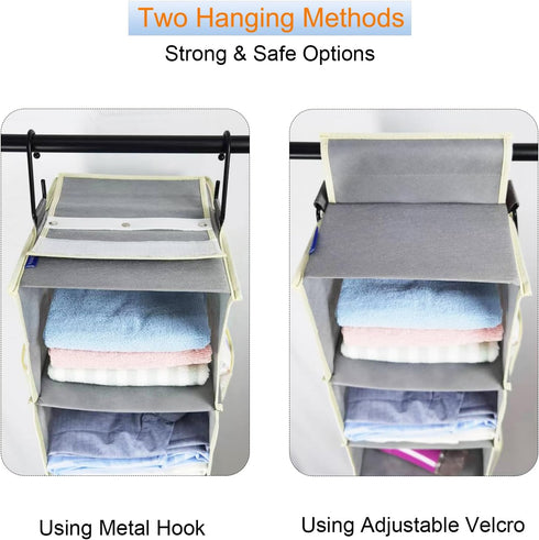 8-Shelf, Closet 8 9" 11.8" 48" Large-Sized Hanging Shoe Organizer Hanging Organizer with Side Pockets, Wider Hanging
