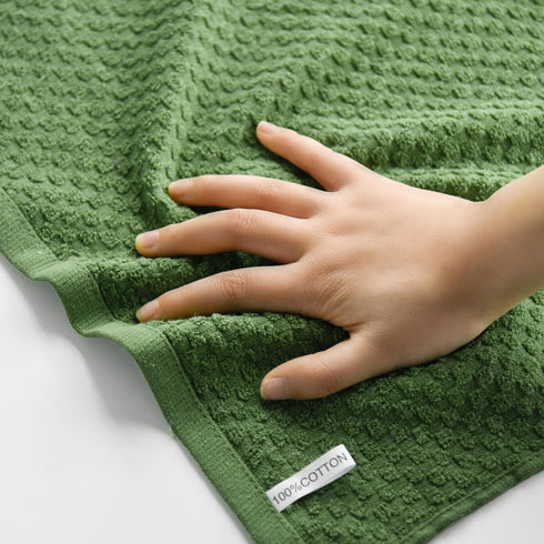 15x25 Inch Set 6 Artoid Mode Ring Spun Cotton Green Kitchen Dish Towels, Ultra Soft Absorbent Quick Drying Household