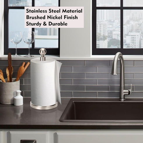 Countertop, Kalitro Paper Towel Holder Standing Paper Towel Roll Holder for Kitchen Bathroom, with Weighted Base