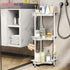 3 4 SWTYMIKI Corner Shower Caddy Standing - Tier Floor Standing Shower Organizer with Hooks, Plastic & Stainless Steel