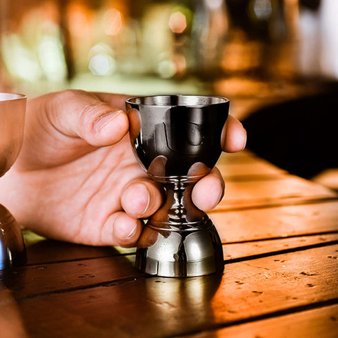 Homestia Double Cocktail Jigger - 2 OZ 1 OZ, 304 Stainless Steel Bartending Jigger with Measurement Units Inside