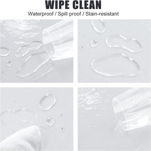 sancua Clear Plastic 100% Waterproof Round Tablecloth - 60 Inch Vinyl PVC Protector for Dining Tables, Parties & Camping