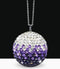 Rear View Mirror Bling Crystal Ball Charms, Purple Car Accessories for Women