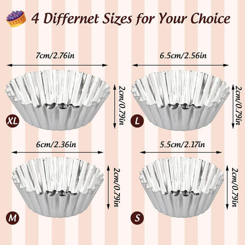 ISKYBOB 20 Pack Egg Tart Aluminum Cupcake Cake Cookie Mold Tin Reusable Baking Tool Baking Cups (M) by ISKYBOB