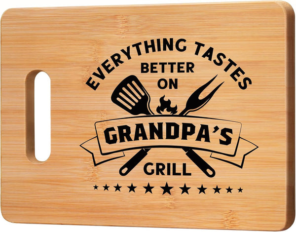Personalized Bamboo Cutting Board Gift for Grandpa, Best Birthday Gifts for Grandfather Papa, Cool Fathers Day Gifts