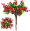 Felice Arts 6 Pack Christmas Picks, Artificial Red Berry Stems, Fake Holly Berries for Xmas Tree Ornaments