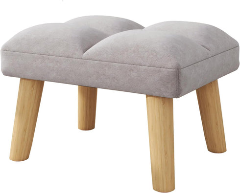 YMYNY Footstool, Small Ottoman Stool Chair with Wooden Legs, Modern Padded Sofa