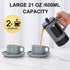YOLIFE 21oz French Press Coffee Maker - Grey and Black Heat-Resistant Borosilicate Glass with 4-Level Filters